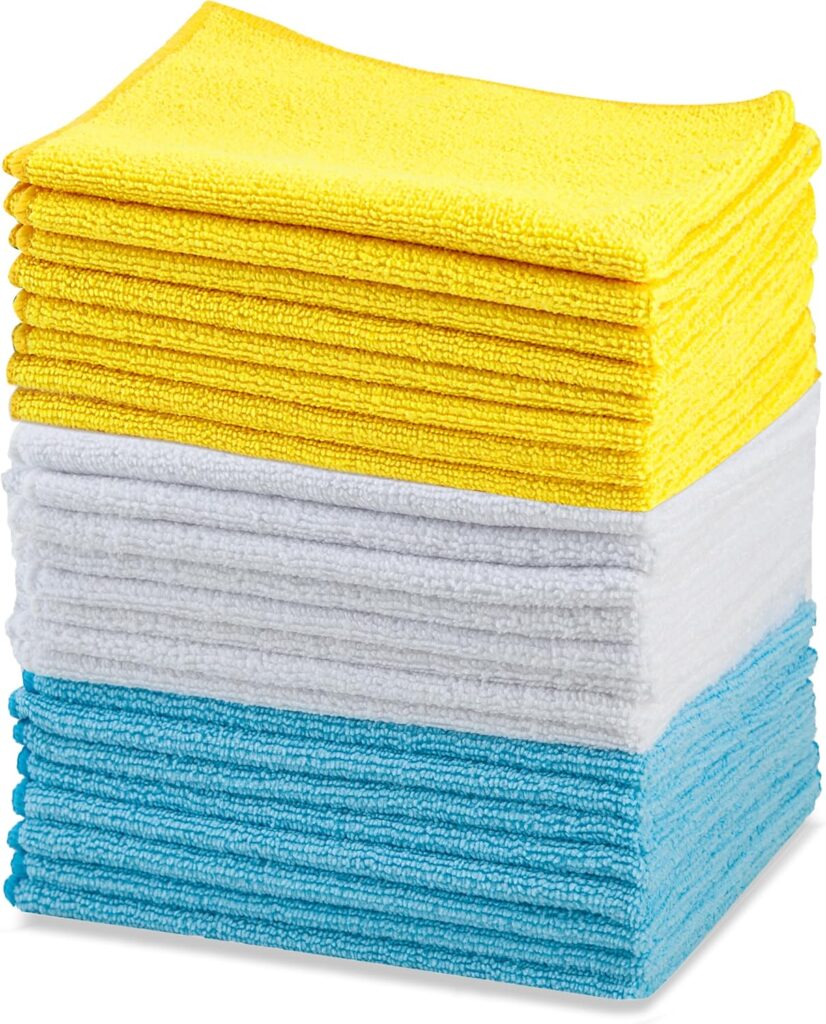 Get the best microfiber cloths for cleaning mirrors. These Amazon Basics reusable towels are ultra-absorbent, lint-free, and perfect for streak-free shine.